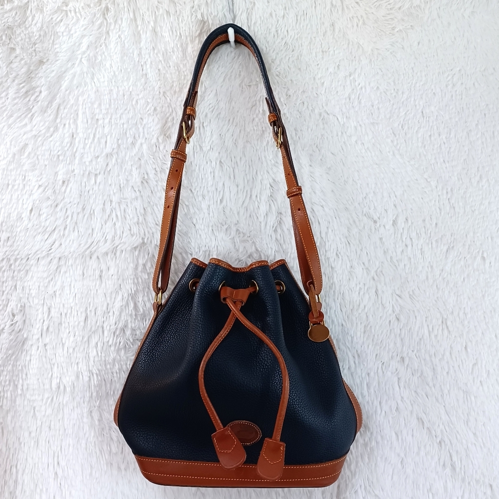 VTG Dooney & Bourke Navy and Brown Purse - Picture 12 of 16